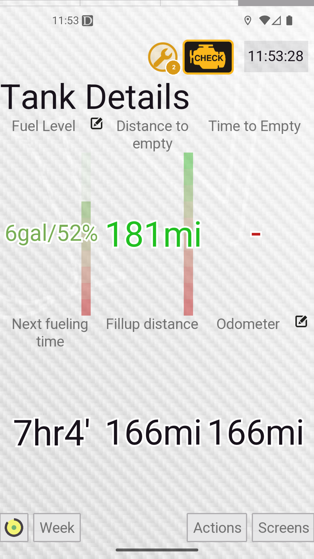 Fuel details on Android